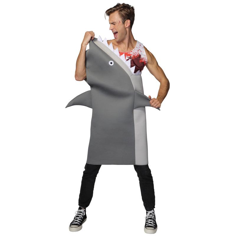 

Shark costume, adult role play costume Adult One Size серый