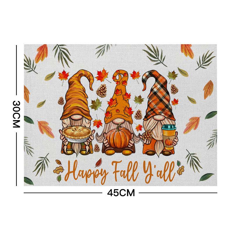 Thanksgiving Pumpkin & Maple Leaf Tabletop Placemat 