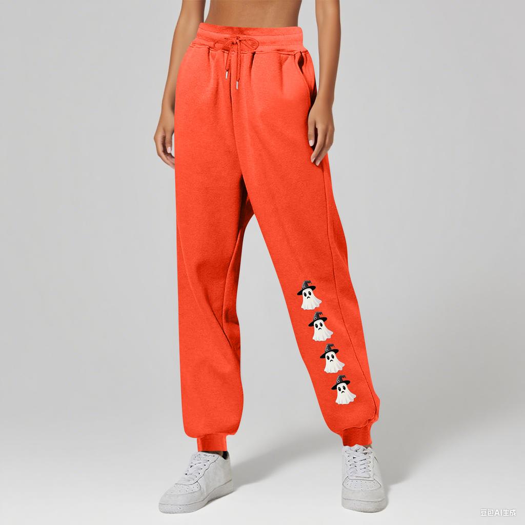 Ladies' Printed Unisex Casual Pocket Drawstring  Pants
