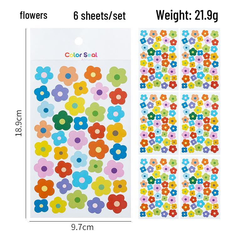 

Свежие и Веселые Декоративные Наклейки в Форме Сердца и Звезды (6 листов)