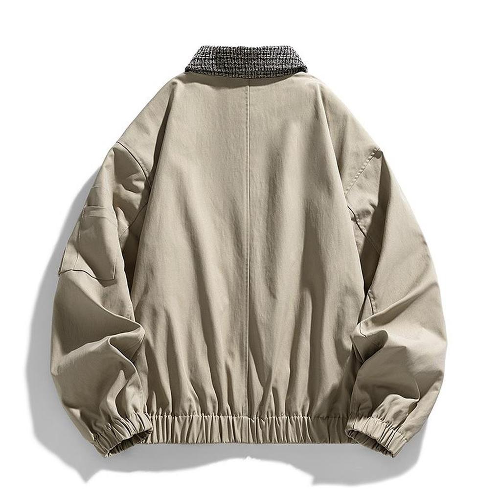 American Overalls Lapel Men's Jacket Retro Loose Casual Ruffian Handsome Couple Baseball Coat