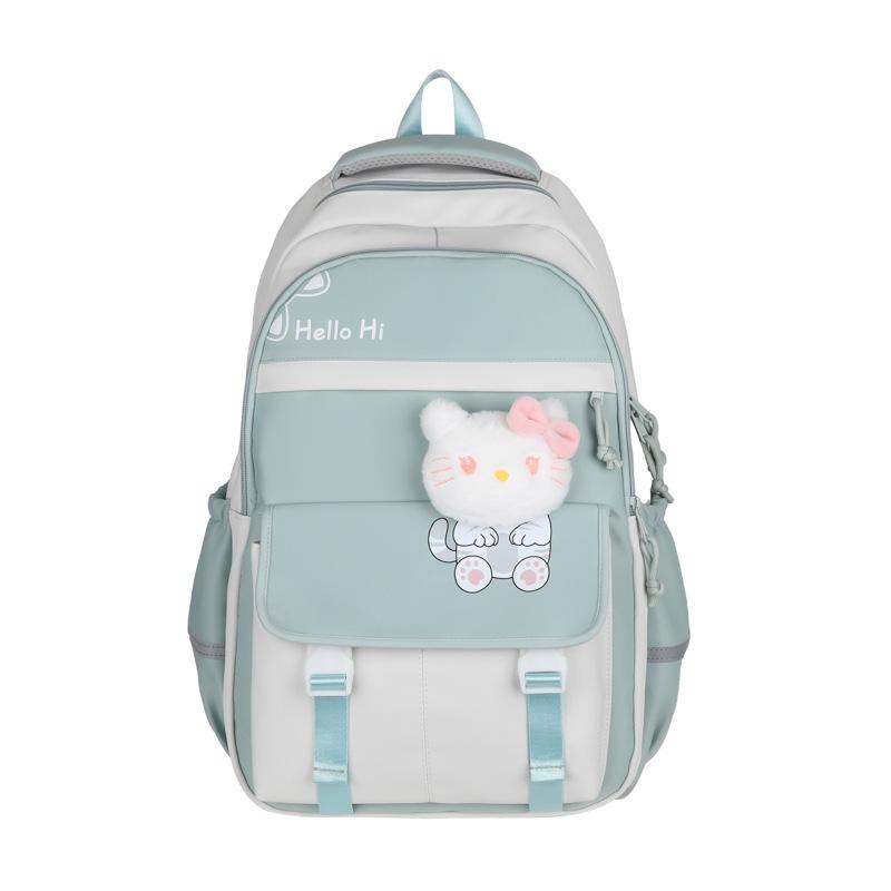 Rucksack Damen Neu Große Kapazität Koreanische Version Campus Stil Freizeitrucksack Kontrastierende Buchstaben Nylon Studenten Schultasche