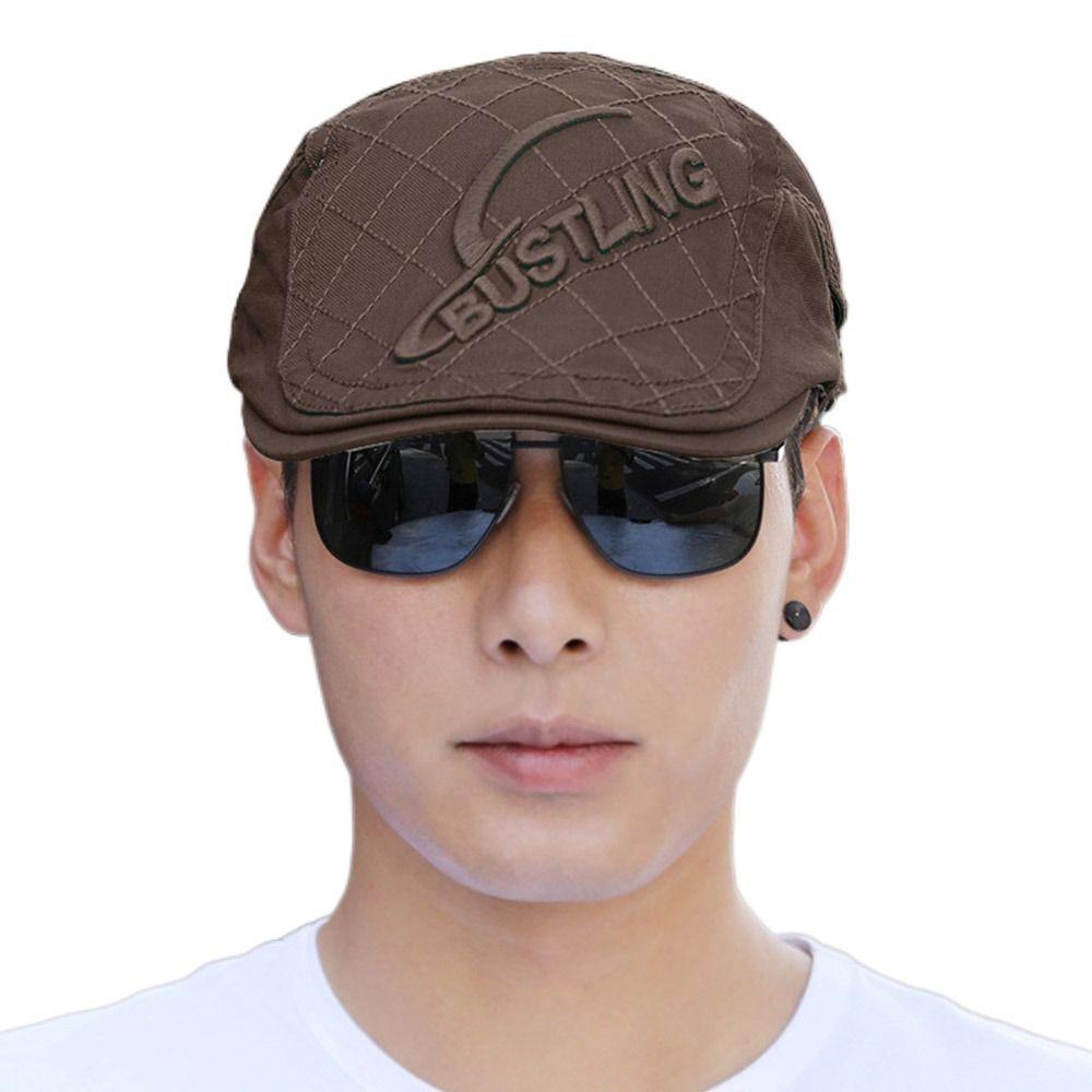 Fashion Breathable Berets Hat Adjustable Cotton Cabbie Flat Cap UV Protection Casual Peaked Cap for Men