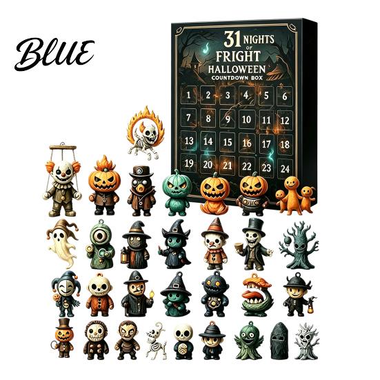 Halloween Classroom Rewards Advent Calendar 2026 31 Nights of Fright Countdown Box with Decoration for Home Mini Spooky Figurines Surprising