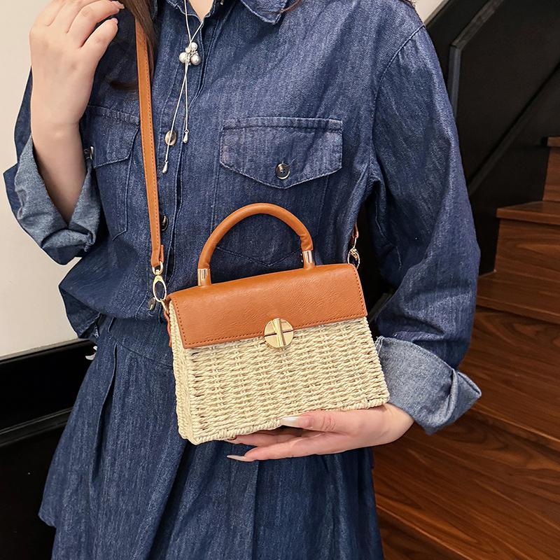 Summer Box Small Purse and Handbags For Women Rattan Straw Woven Crossbody Shoulder Bags Female Fashion Travel Beach Bags Boho