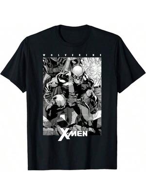 Marvels X-Mens Wolverine Black & White Comic Panel T-Shirt T-Shirt