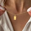 CARLIDANA Initial Necklace Engraved A-Z Alphabet Charm Necklace Box Chain Stainless Steel Women's Minimalism Jewelry Gift