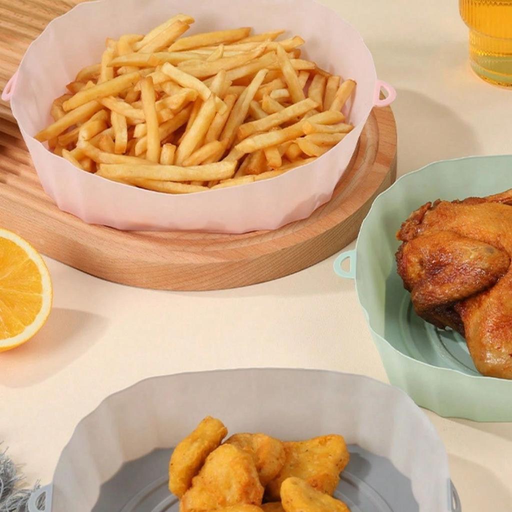 Silikonowe wkładki do frytkownicy beztłuszczowej Wielokrotnego użytku Mata do frytkownicy beztłuszczowej Kwadratowa mata do pieczenia na blasze Piekarnik Pizza Kurczak smażony na grillu Akcesoria kuchenne