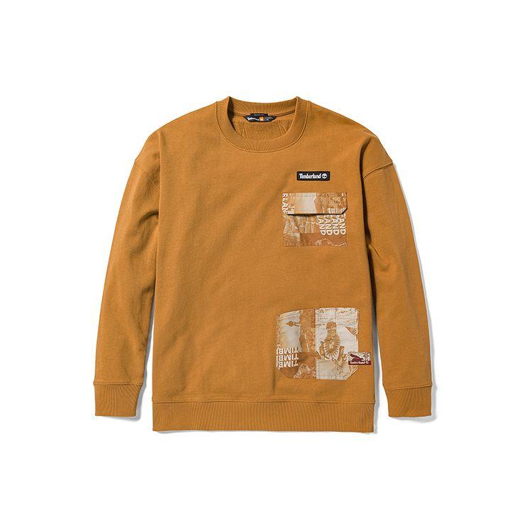 Timberland Men s Graphic Crew Neck Sweatshirt Wheat A6B5C-P47 L