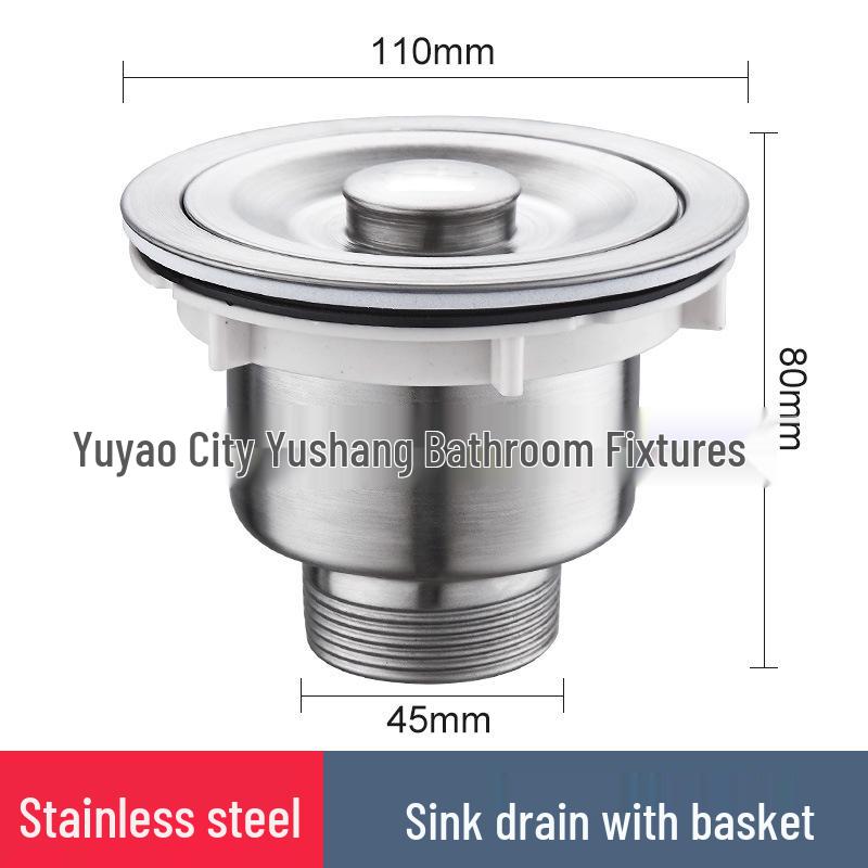 

Stainless Steel Kitchen Sink Strainer Basket for Double & Single Bowl.