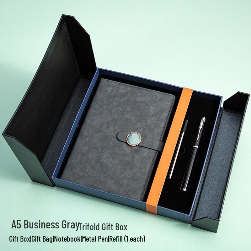 Customizable Logo Laptop Gift Set: Thickened A5 Notebook for Business Meetings