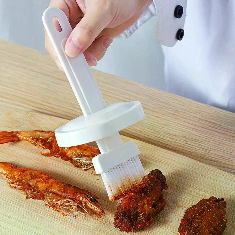 1Pc Oil Brush Pancake Oil Brush Integrated Oil Pot Brush With Bottle Kitchen Dustproof Household High Temperature Baking Tool