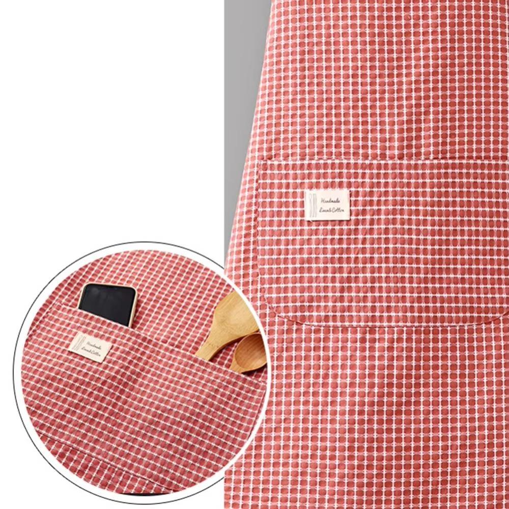 Atmungsaktive Schürze aus reiner Baumwolle, tragbare Kochschürze, Arbeitskleidung, Gartenschürze, Erwachsene