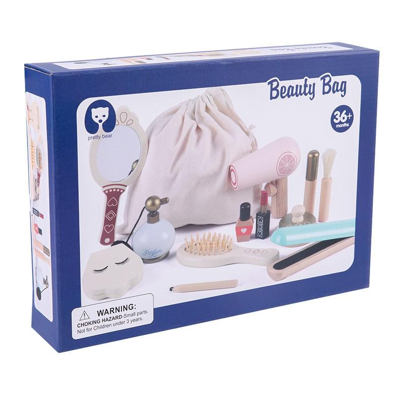Wooden Dressing Table Toy Set Girls Pretend Play Makeup Role Educational Toddler 4-6 Years