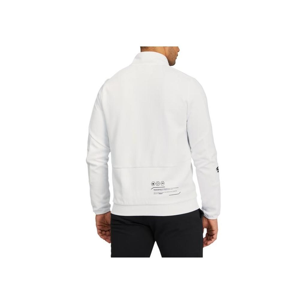 Puma Bmw Mms Rct Logo Print Stand Collar Zip Long Sleeve Jacket Men Jacket White 599496-02