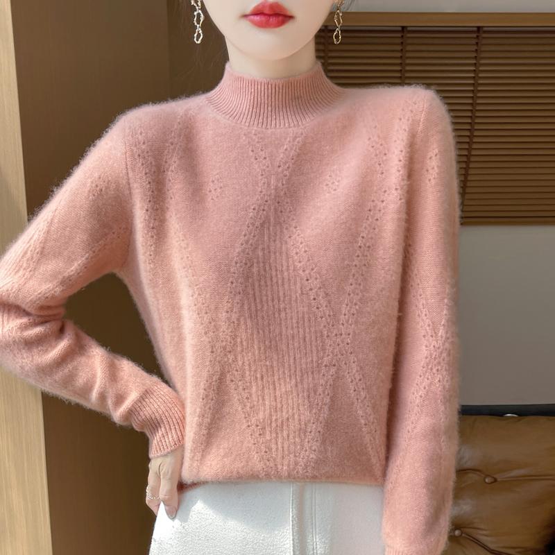Dámský kašmírový svetr Kašmír Qinghe 30% kašmír 70% vlna podzimní a zimní pulovr hřejivý a módní