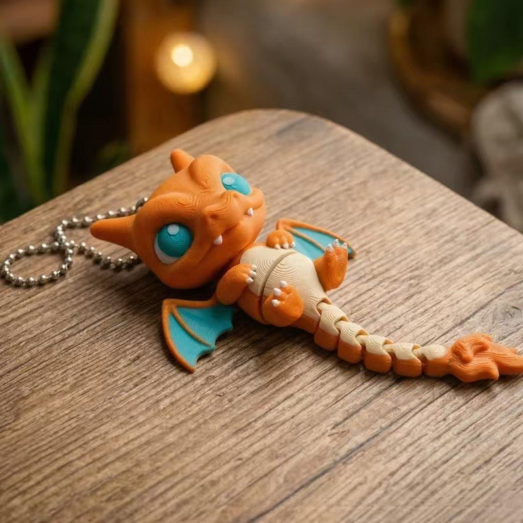 3D Printed Articulated Animal Keychain PLA Flexible Fidget Toy Pendant