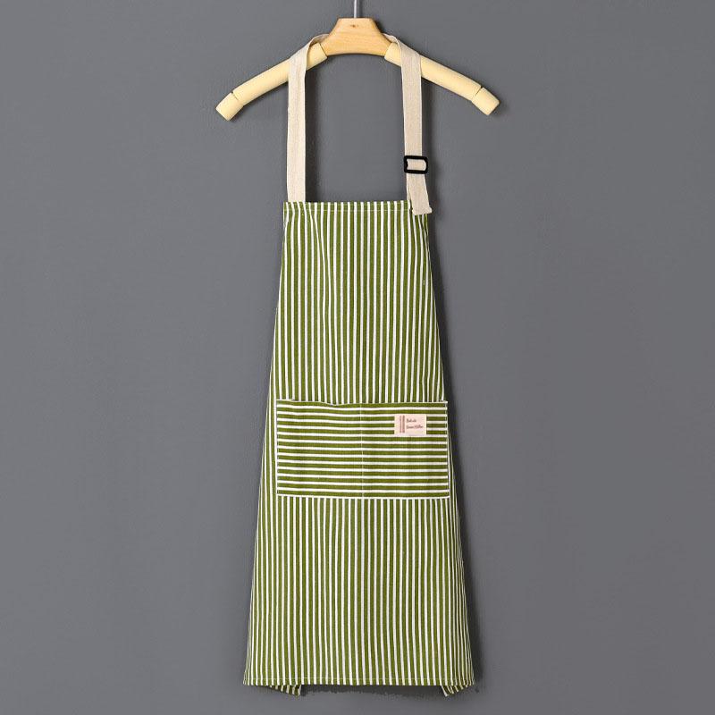 Cotto Linen Striped Apron With Thin Cotton Fabric Waistband For Stain Oil Resistance Coffee Overalls Apron Kitchen Accessories