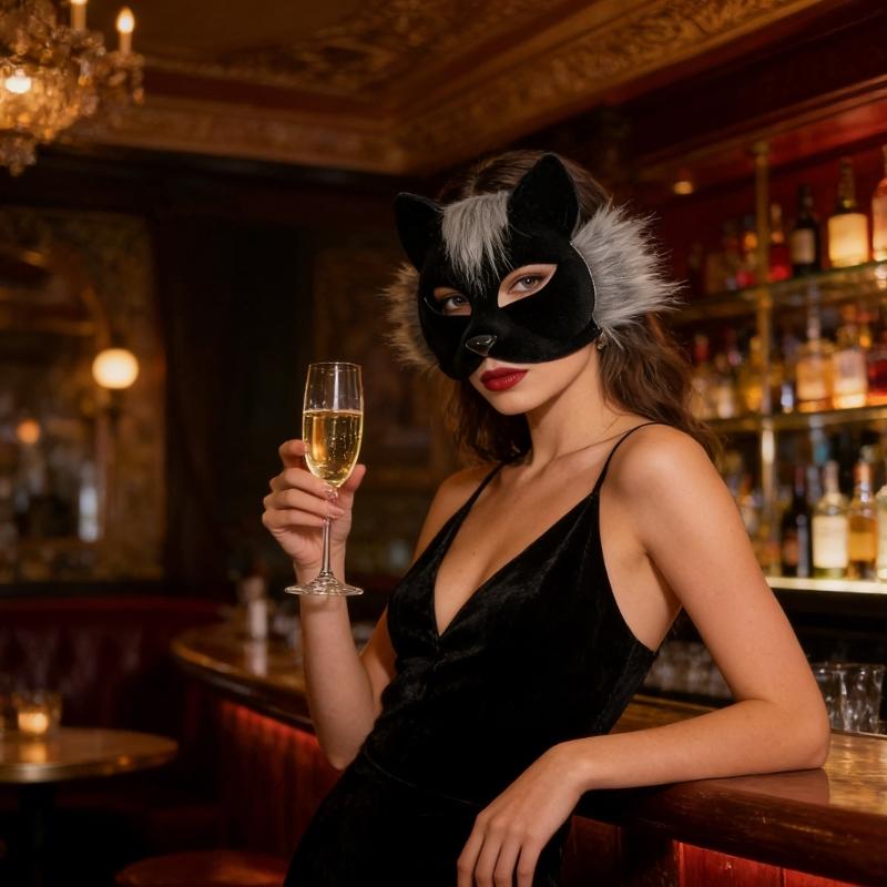 Weiche Katzen-Gesichtsmaske für Cosplay und Halloween-Partys Party-Karnevalsmaske mit verstellbarem Gummiband Angenehm zu tragen