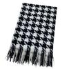 Women's Medium-Length Houndstooth Scarf - Warm, Sweet Style, Imitation Cashmere, Tassel Snood, Thick Shawl