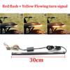 Neues geräuchertes schwarzes 30cm Motorrad Auto Rücklicht Lichtleiter zweifarbig gelb fließendes Blinker LED Motorrad Blinker