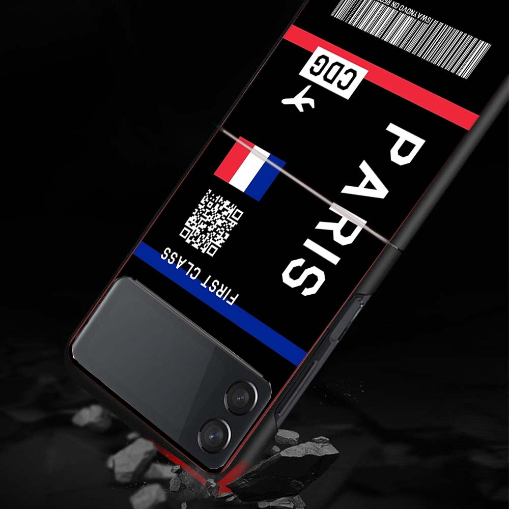 Airline Ticket Barcode Phone Case For Samsung Galaxy Z Flip 7 6 5 4 3 5G Shockproof Cover Z Flip7 Flip6 ZFlip5 Flip3 Flip4 Luxur