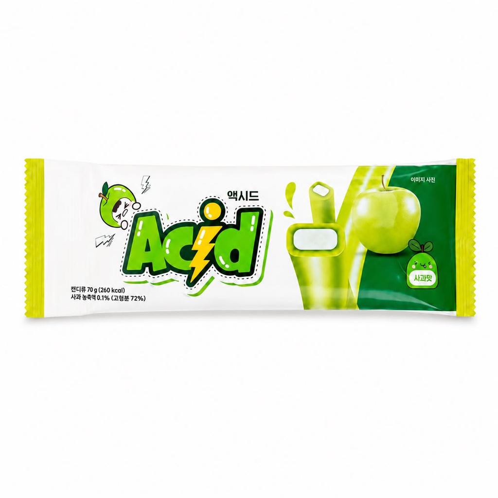 YEM Apple Flavored Long Strip Filled Gummy Candy 70g