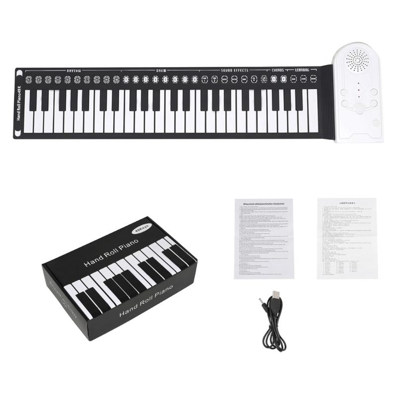 Multifunctional 49 Key Roll Up Piano Foldable Portable Electronic Piano Music Instrument for Beginner Kid Adult