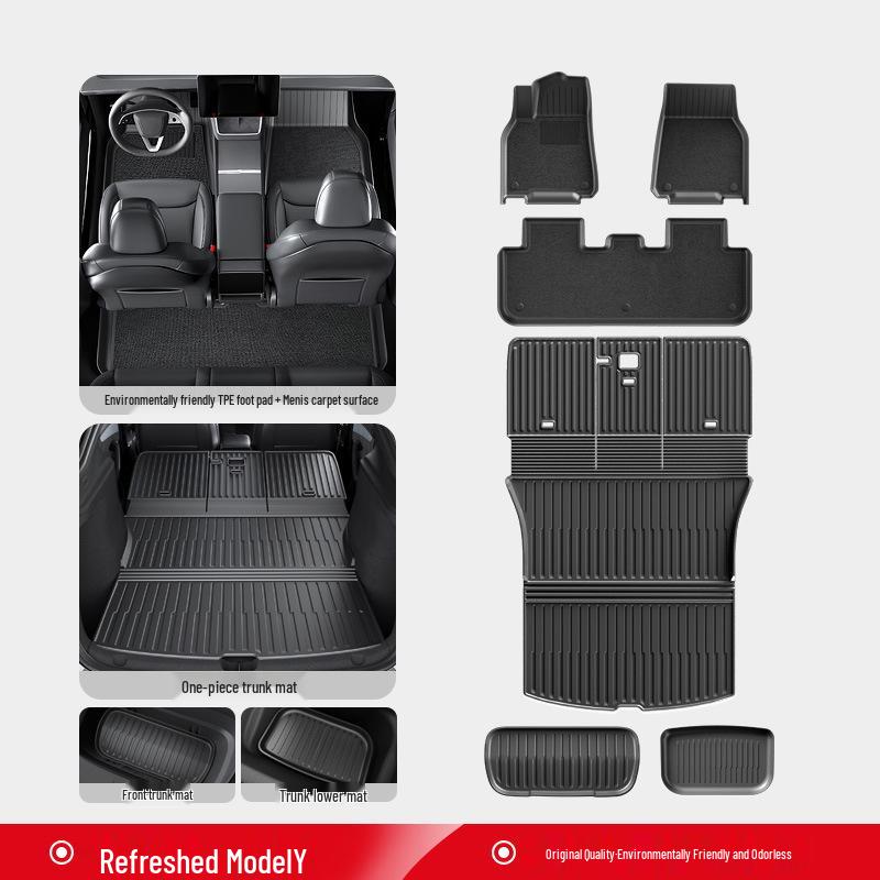 Коврики для пола Tesla Model Y Refresh и Model 3 TPE с полным покрытием