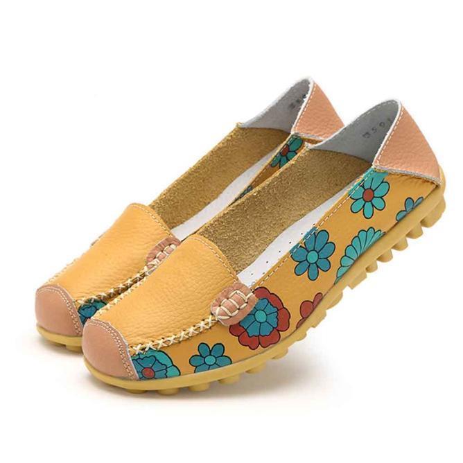 Elegant Women Leather Shoes Loafers Soft Leisure Flats Female Casual Shoes Size 36-44