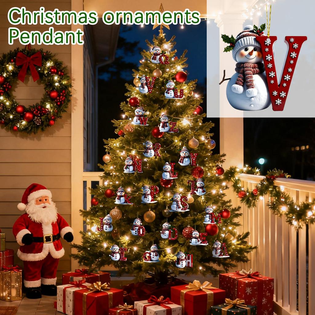 Acrylic Snowman Letter Car Hanging Ornament Christmas Car Decor
