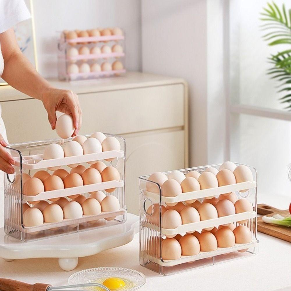 Space Saving Egg Storage Box Large Capacity Large Egg Holder Practical Egg Storage Tray  Kitchen