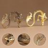 Retro Brass Zodiac Dragon Small Statue Desktop Ornament Chinese Mythical Beast Figurines Retro Home Feng Shui Decorations Crafts