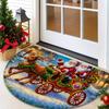1 Stück Weihnachtsschlitten Rentier Halbkreis Willkommens-Fußmatte Rutschfest für Außenbereich Terrasse Veranda Küche Badezimmer Eingangsbereich Bodenmatte
