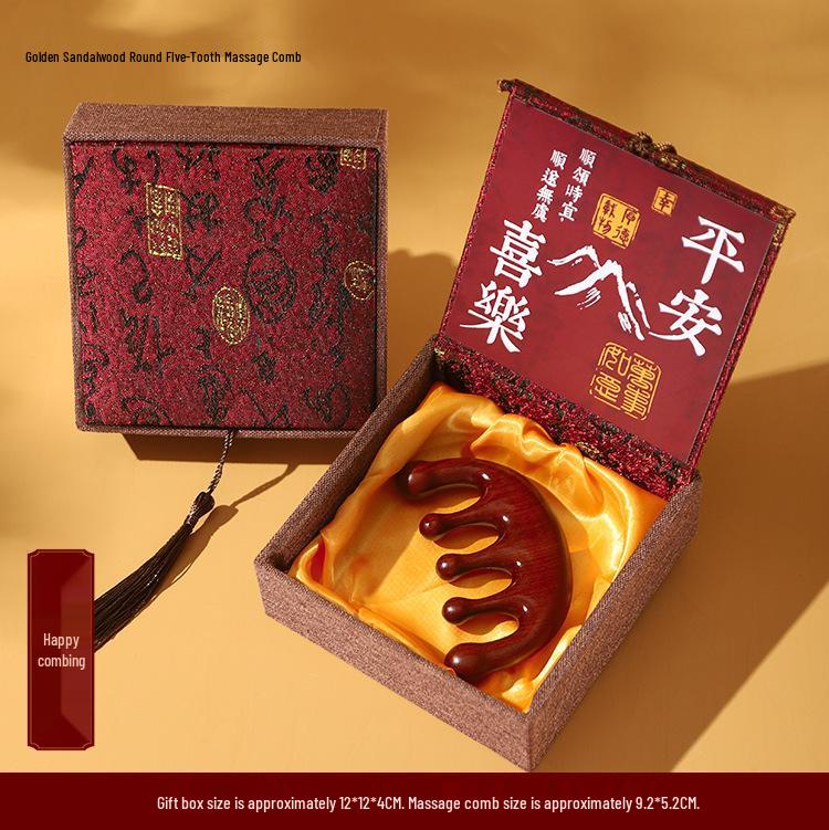 

Sandalwood Meridian Comb: Chinese-Inspired Gift for Foreigners, Clients, Employees, Moms, and Elders