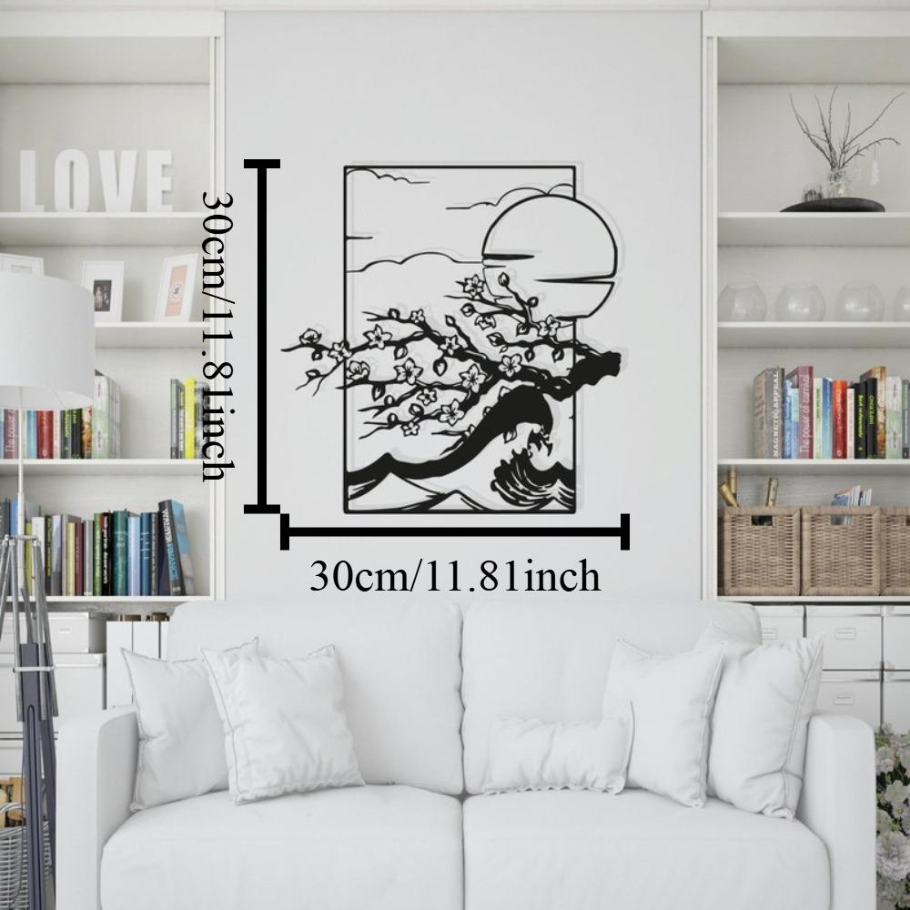 

Metal Cherry Blossom Tree Wall Art, Modern Home Decor, 3D Sculpture, Large 12in чёрный