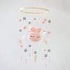 Wooden Crib Mobile Baby Bed Bell Rattle Toy Soft Felt Cartoon Bear Mobile bracket Newborn Music Box Bed Bell Hanging Bracket Toy