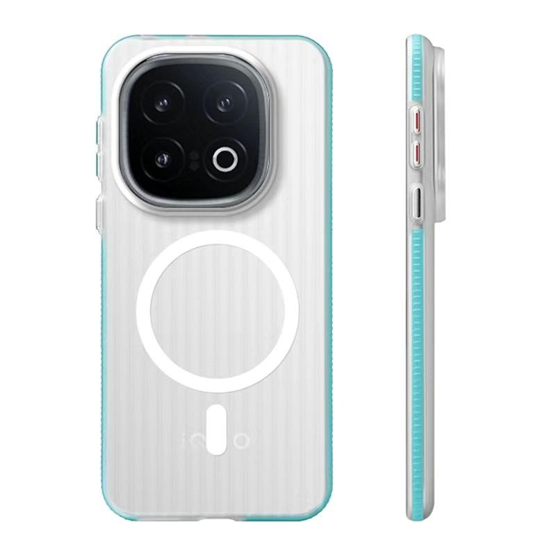 Case For Vivo IQOO 13 12 iqoo12 5G Magnetic For MagSafe Matte Transparent Luggage Stripe Slim Phone Back Cover Shockproof Bumper