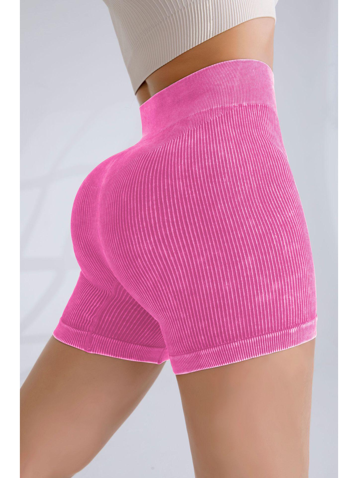 

Женские быстросохнущие рубчатые брюки для йоги с высокой посадкой - Подтягивающие ягодицы, однотонные фитнес-шорты Small