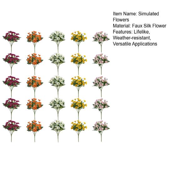 Faux Chrysanthemum Bundle UV Resistant Autumn Artificial Flowers Outdoor Realistic Faux Plants for Patio Porch Window Box Indoor Vase Decor