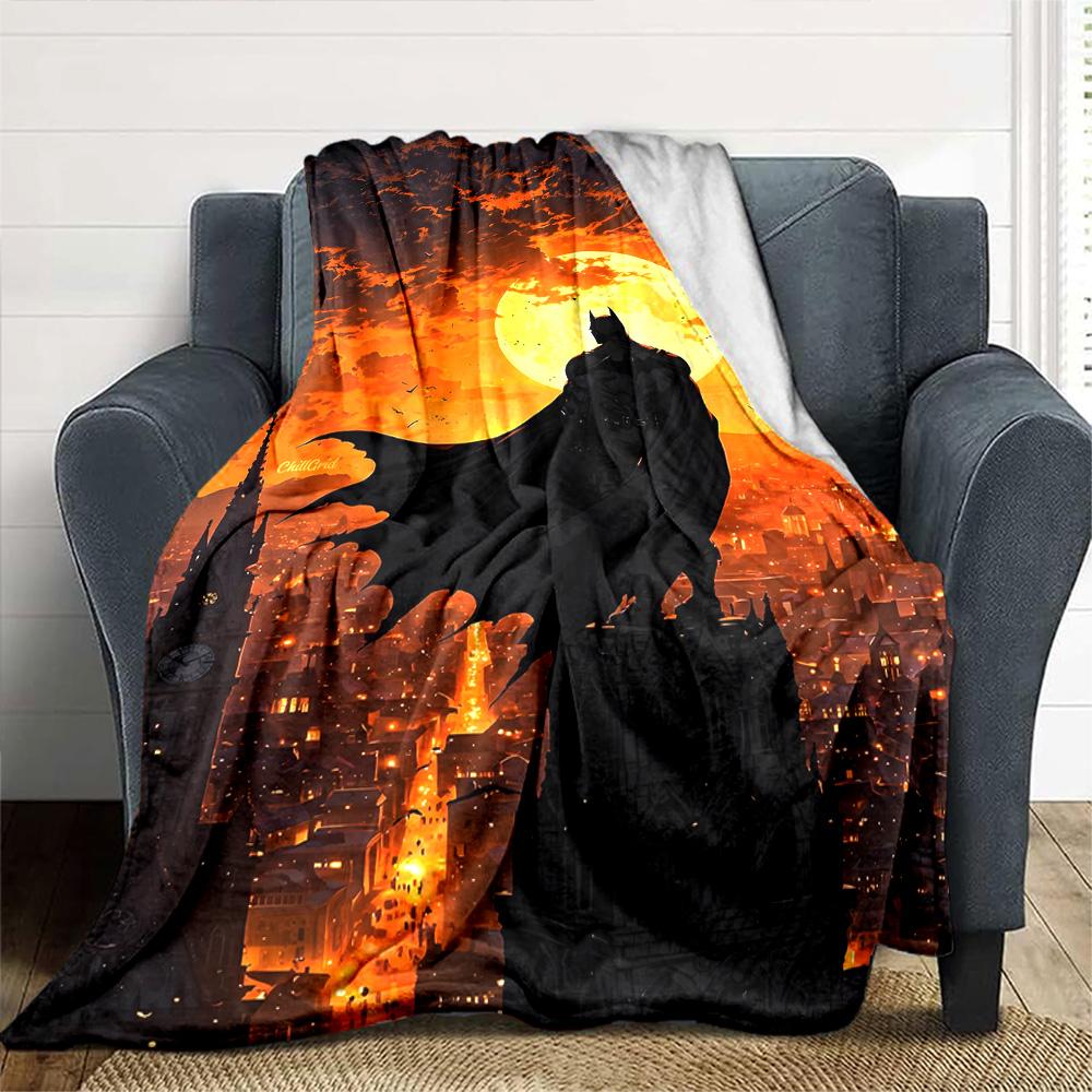Yellow Batman Blanket Warmthful Decor Perfect for Bed Chair Office Chair for All Seasons Warmthful Decor Unique Gift for Family and Friends Camping