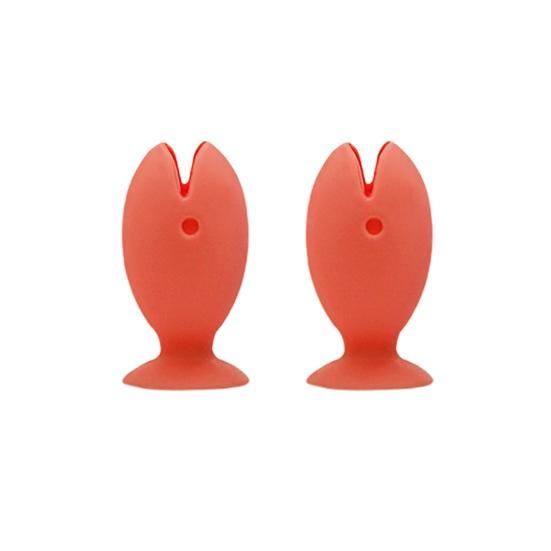 2 Piezas Soporte para Cepillo de Dientes Forma de Pez con Ventosa Fuerte Soporte para Cepillo de Dientes Silicona Suave Drenaje Rápido Organizador de Baño