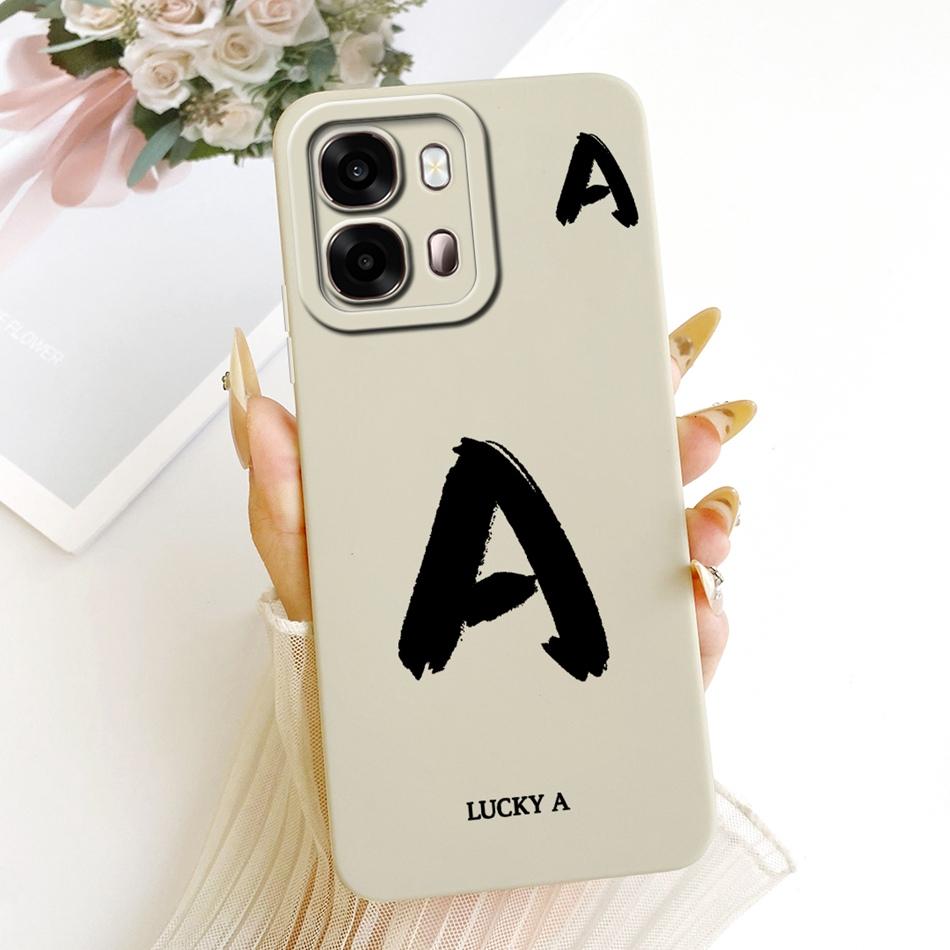 For OPPO A6s CPH2789 Lucky Initial Letter Phone Case For Oppo A6s 4G CPH2815 A 6S 5G Soft Silicone Shockproof Cases Bumpers