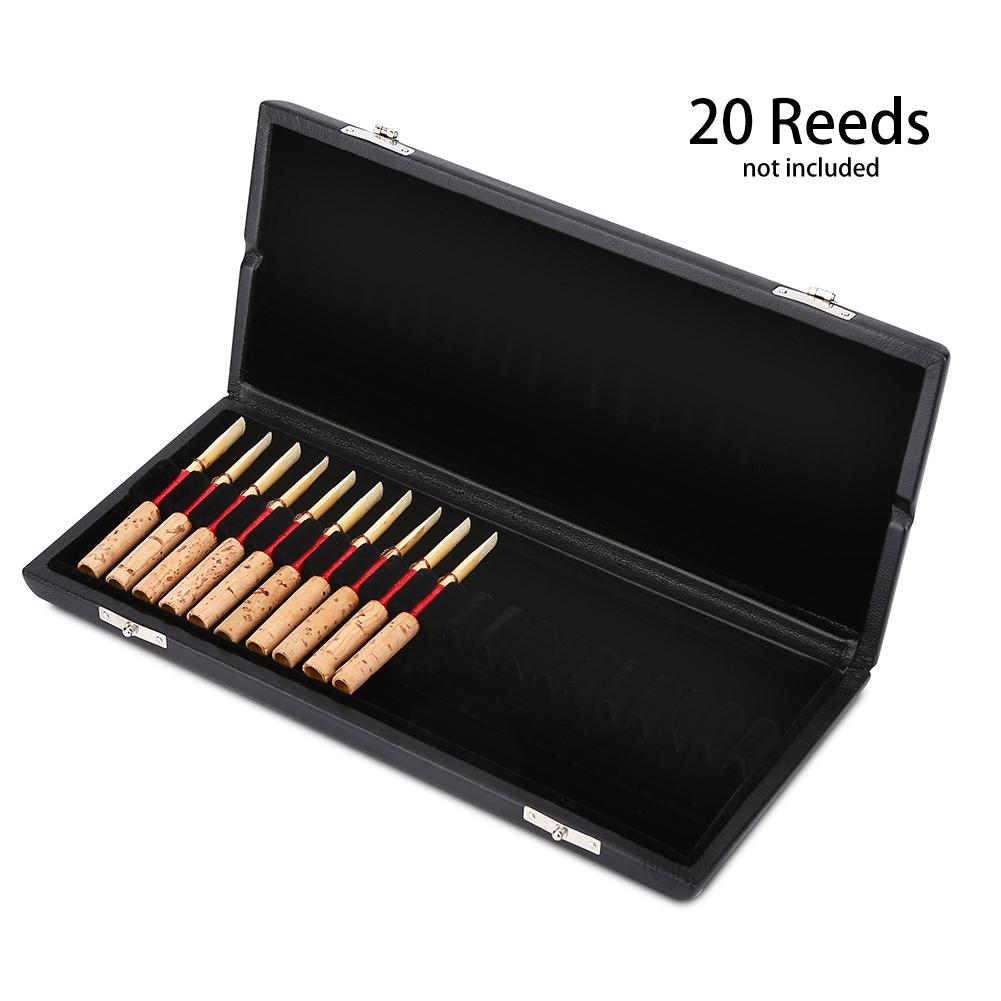 Wooden PU Leather Cover Reed Case Holder Storage Box for 10 12 20pcs Oboe Reeds