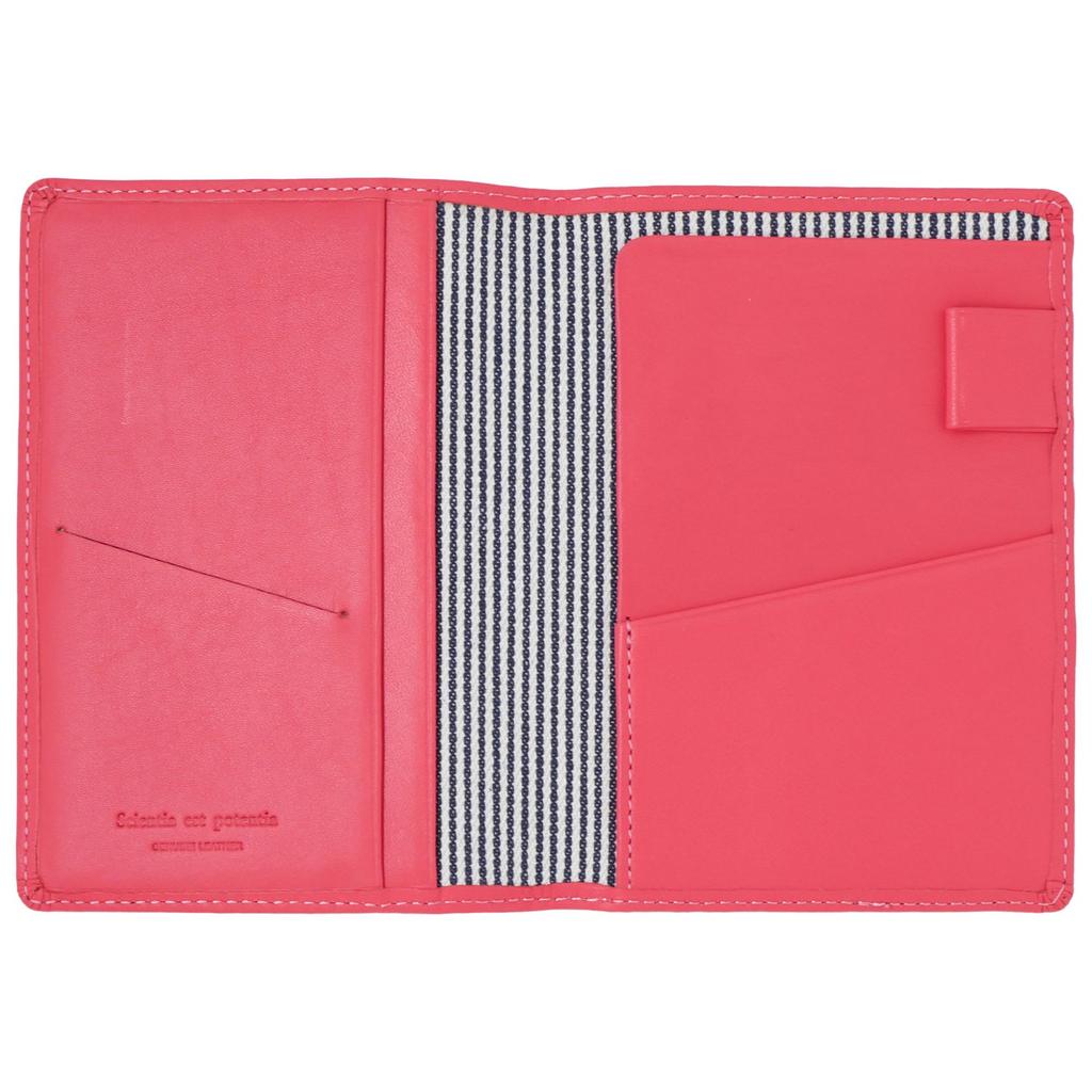 Passport Case Noir Leather Pink Slip-on NSL-2801