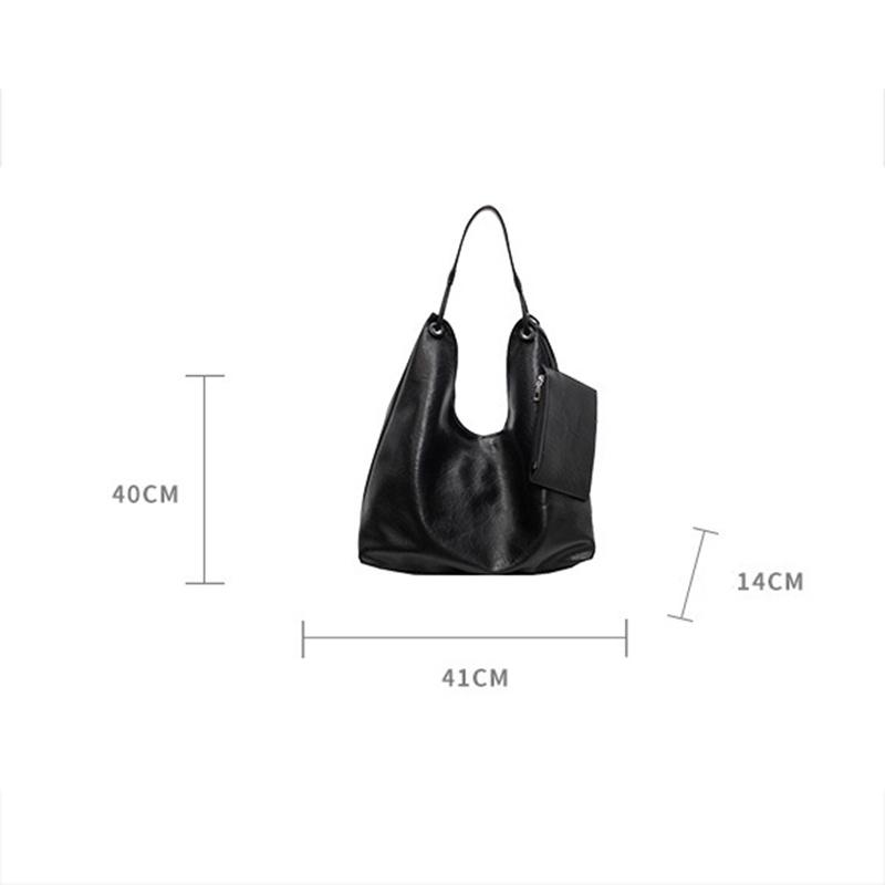 Large Capacity PU Leather 2 Pcs/set Shoulder Bags For Women Winter Trend Female Underarm Bag Lady Handbags Tote Bag KTY