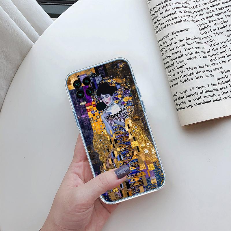 QE14 Gustav Klimt Transparent Phone Case for Samsung Galaxy A04 A04S A14 A23 A34 A54 M23 M33 M52 M53