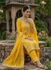 Beautiful Embroidered Gmy Silk Salwar Suit Palazzo Set Indian Women Bollywood Salwar Kameez