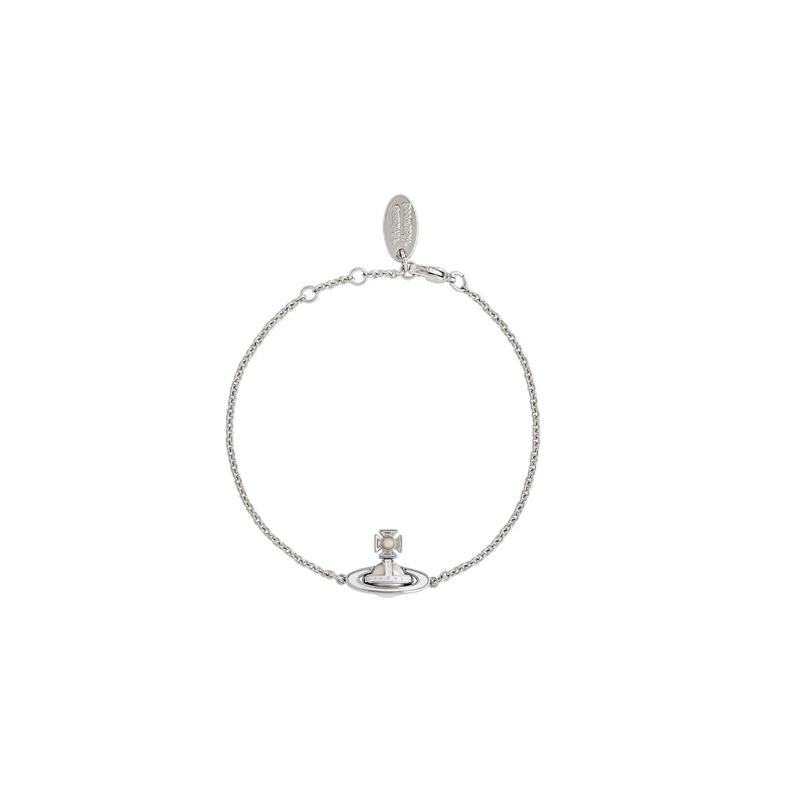 Vivienne Westwood Simonetta Bas Relief Saturn Relief Pearl Glaze Pendant Bracelet Women bracelet Brass 61020176-02P113-CN Box