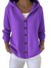 2026 European-American Hooded Knit Cardigan: Women's Loose Fit Solid Sweater Coat for Spring & Autumn